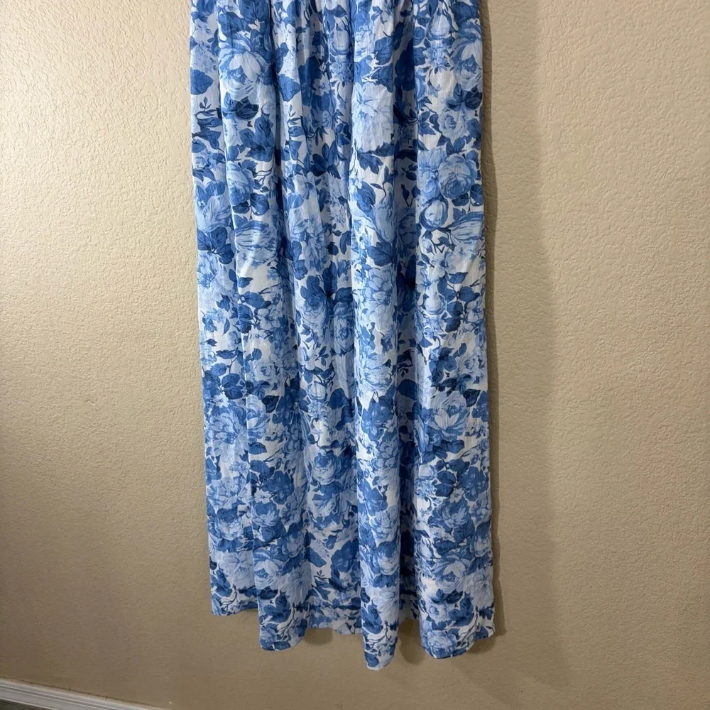 Abercrombie & Fitch Blue and White Floral Maxi Sundress Sz S Cottagecore Beach